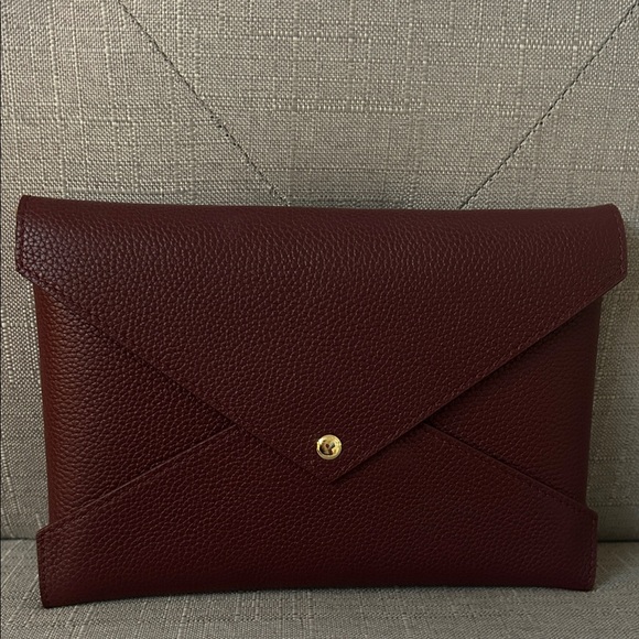 NIB DRESS UP YOUR PURSE DUYP ENVELOPE TRIO CLUTCH SET -BURGUNDY CREAM CAMEL $169 - Picture 3 of 8